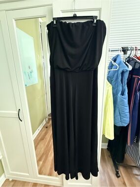 American Rag Black Strapless wide leg romper